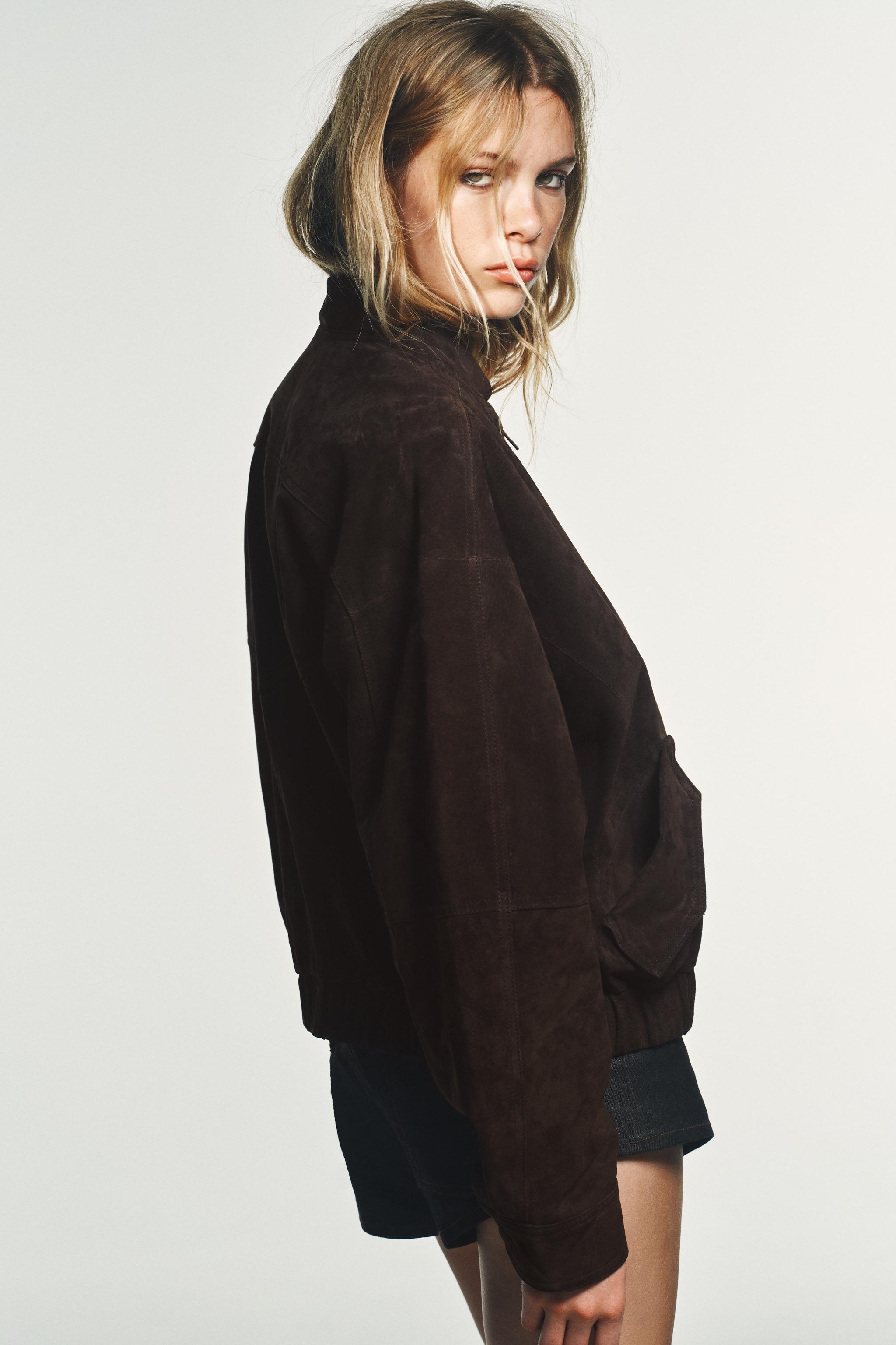 BLOUSON BOMBER 100% CUIR DAIM